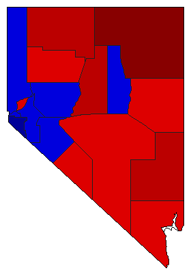 1922 Nevada County Map of General Election Results for Secretary of State