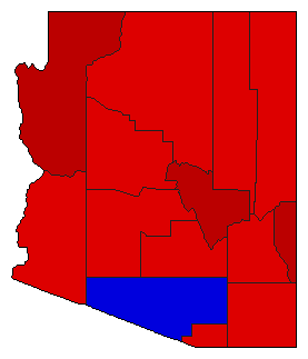 1922 Arizona County Map of General Election Results for Governor