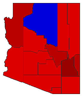 1922 Arizona County Map of General Election Results for Secretary of State