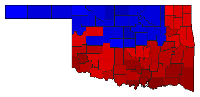 1922 Oklahoma County Map of General Election Results for Governor
