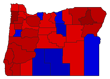 1922 Oregon County Map of General Election Results for Governor