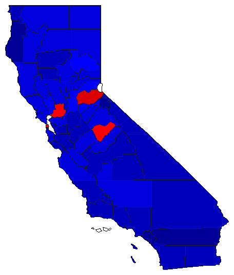 1922 California County Map of General Election Results for Governor