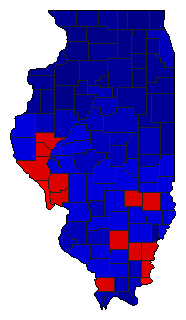 1924 Illinois County Map of General Election Results for Lt. Governor