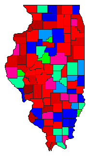 1924 Illinois County Map of Democratic Primary Election Results for Secretary of State