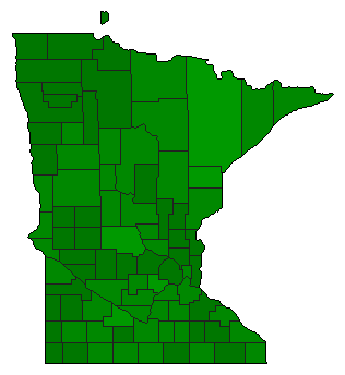 1924 Minnesota County Map of Open Primary Election Results for Senator