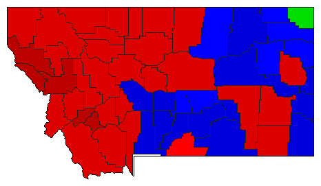 1924 Montana County Map of General Election Results for Senator