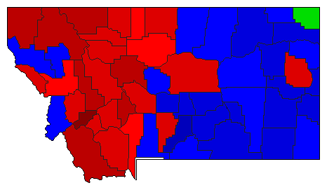 1924 Montana County Map of General Election Results for Governor