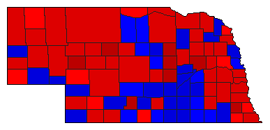 1924 Nebraska County Map of General Election Results for Secretary of State