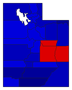 1924 Utah County Map of General Election Results for Secretary of State