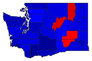 1924 Washington County Map of General Election Results for Governor