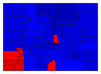 1924 Colorado County Map of General Election Results for Secretary of State