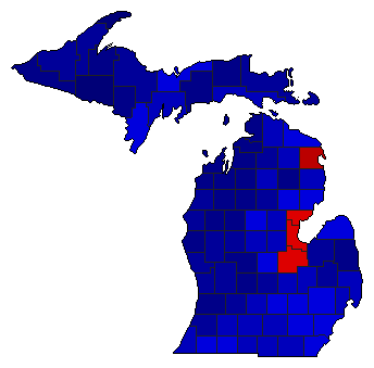 1926 Michigan County Map of General Election Results for Governor