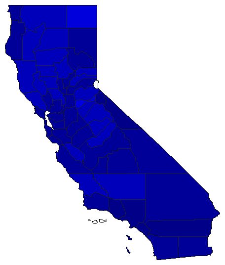 1926 California County Map of General Election Results for Lt. Governor