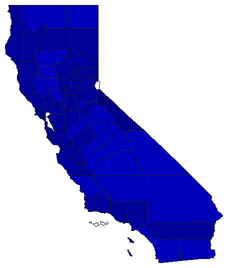 1926 California County Map of General Election Results for Secretary of State