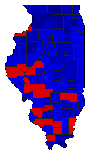 1928 Illinois County Map of General Election Results for Governor