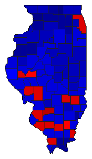 1928 Illinois County Map of General Election Results for Lt. Governor
