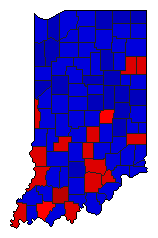 1928 Indiana County Map of General Election Results for Senator