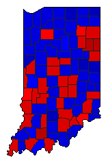 1928 Indiana County Map of General Election Results for Governor