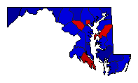 1928 Maryland County Map of General Election Results for Senator