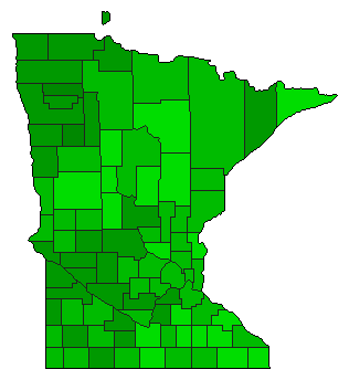1928 Minnesota County Map of General Election Results for Senator