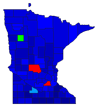 1928 Minnesota County Map of General Election Results for Governor