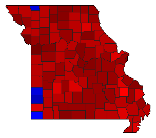 1928 Missouri County Map of Democratic Primary Election Results for Governor