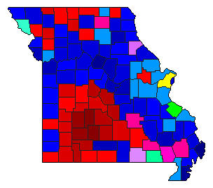 1928 Missouri County Map of Republican Primary Election Results for Governor