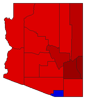 1928 Arizona County Map of General Election Results for Secretary of State