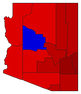 1928 Arizona County Map of General Election Results for State Treasurer