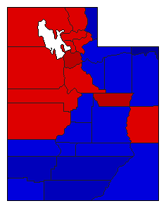 1928 Utah County Map of General Election Results for Senator