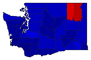 1928 Washington County Map of Republican Primary Election Results for Secretary of State
