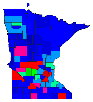 1930 Minnesota County Map of General Election Results for Senator