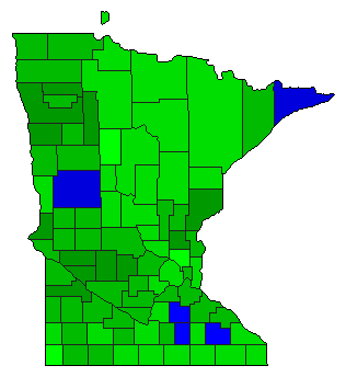 1930 Minnesota County Map of General Election Results for Governor