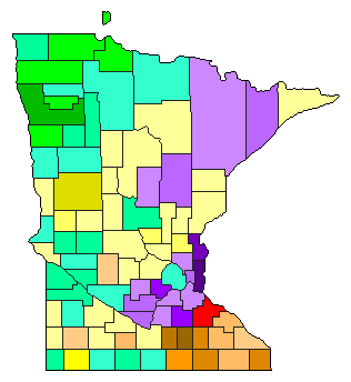 1930 Minnesota County Map of Republican Primary Election Results for Lt. Governor