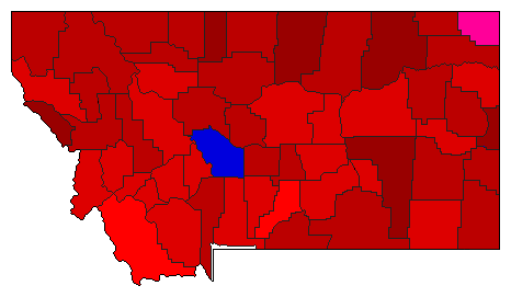1930 Montana County Map of General Election Results for Senator