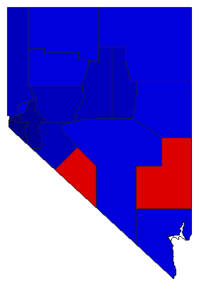 1930 Nevada County Map of General Election Results for Controller