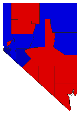 1930 Nevada County Map of General Election Results for Governor