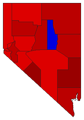 1930 Nevada County Map of General Election Results for Secretary of State
