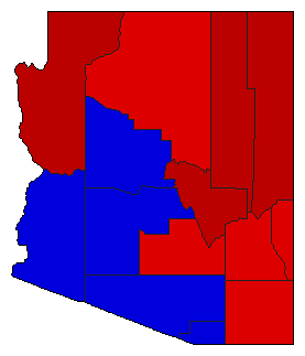 1930 Arizona County Map of General Election Results for Governor
