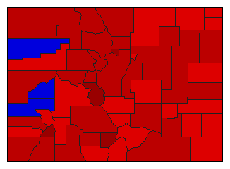 1930 Colorado County Map of General Election Results for Governor