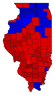 1932 Illinois County Map of General Election Results for Senator