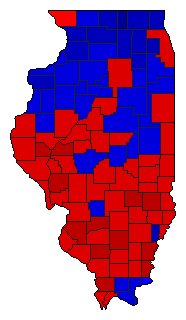 1932 Illinois County Map of General Election Results for Secretary of State