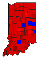 1932 Indiana County Map of General Election Results for Senator