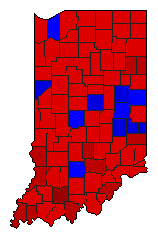 1932 Indiana County Map of General Election Results for Governor