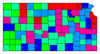 1932 Kansas County Map of General Election Results for Governor