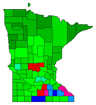 1932 Minnesota County Map of General Election Results for Governor
