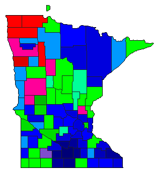 1932 Minnesota County Map of Democratic Primary Election Results for Governor