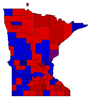 1932 Minnesota County Map of Democratic Primary Election Results for Lt. Governor