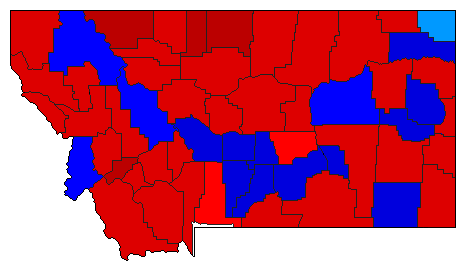 1932 Montana County Map of General Election Results for Secretary of State