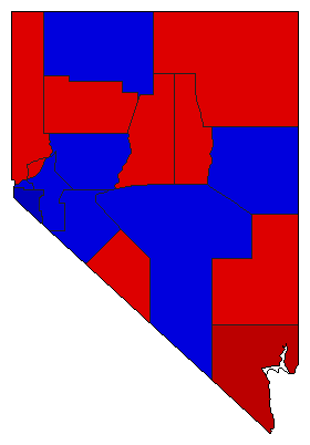 1932 Nevada County Map of General Election Results for Senator